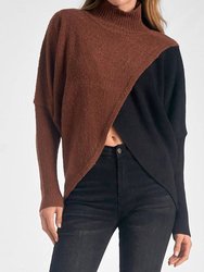 Eight Sweater Mock Neck Cross - Black & Brown