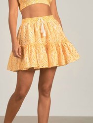 Eyelet Ruffle Skirt - Yellow