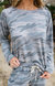 Lace-Up Back Sweatshirt In Blue Camo