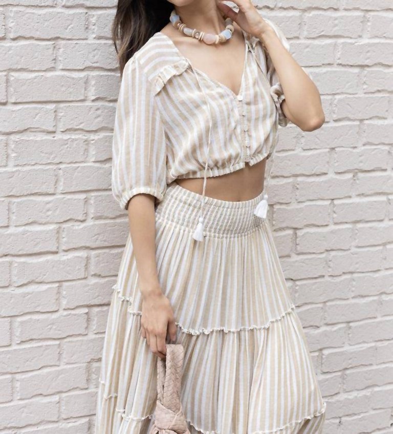 Lively Top In Curry Stripe