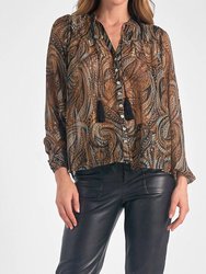 Paisley Top - Chiffon Brown