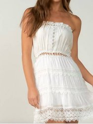 Resort21 Dress Strapless Crochet In White - White