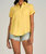 Short Sleeve Collar Button Down Shirt In Yellow - Yellow