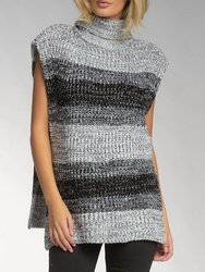 Sleeveless Sweater - Black/Grey Stripe