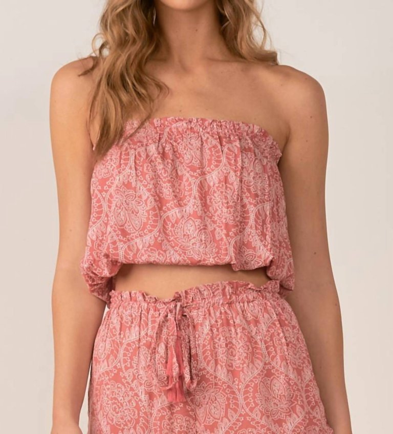 Strapless Tube Top - Rose Bandana