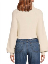 Sweater Cropped Turtleneck Long Sleeve