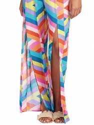 Women's Pant With Front Slit - Multi