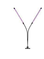 15.2 In. 20-Watt Black LED Grow Light, Color Changing Light With 2 Head Divided Adjustable Goose Neck Dual Chips