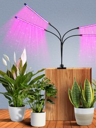 15.2 In. 40-Watt Black LED Grow Light, Color Changing Light With 4 Head Divided Adjustable Goose Neck Dual Chips