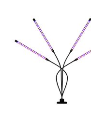 15.2 In. 40-Watt Black LED Grow Light, Color Changing Light With 4 Head Divided Adjustable Goose Neck Dual Chips