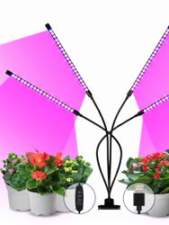 15.2 In. 40-Watt Black LED Grow Light, Color Changing Light With 4 Head Divided Adjustable Goose Neck Dual Chips