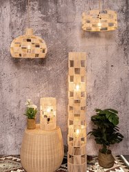 2-Lights Handcrafted Natural Modern Rattan Floor Lamp