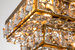 Adeline Mid-Century Modern Gold Faceted Crystal Semi-Flush Mount