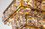 Adeline Mid-Century Modern Gold Faceted Crystal Semi-Flush Mount