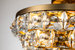 Adeline Mid-Century Modern Gold Faceted Semi-Flush Mount Crystal Chandelier Pendant