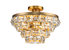 Adeline Mid-Century Modern Gold Faceted Semi-Flush Mount Crystal Chandelier Pendant