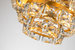 Adeline Mid-Century Modern Gold Faceted Semi-Flush Mount Crystal Chandelier Pendant