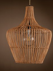 Ailsa 1-Light Brown Pendant Design Pendant Light With Rattan Shade