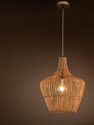 Ailsa 1-Light Brown Pendant Design Pendant Light With Rattan Shade