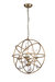 Beaufort 4-Light Globe Hanging Chandelier With Flower Accents Brushed Silver Champagne Finish