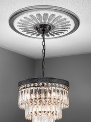 Bliss Tiered Unique 6-Light Antique Black Glam Interior Chandelier With Hand Cut Crystal - Antique Black