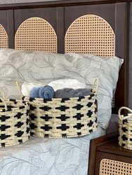 Bohemian Decorative Woven Storage Basket Set Of 3