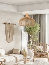 Bohemian Modern Hand-Woven Rattan Pendant Light Hanging Light