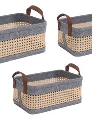 Bohemian Storage Basket For Shelves Set Of 3