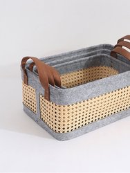 Bohemian Storage Basket For Shelves Set Of 3