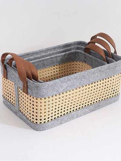 ELE Light & Decor Bohemian Storage Basket For Shelves Set Of 3 product
