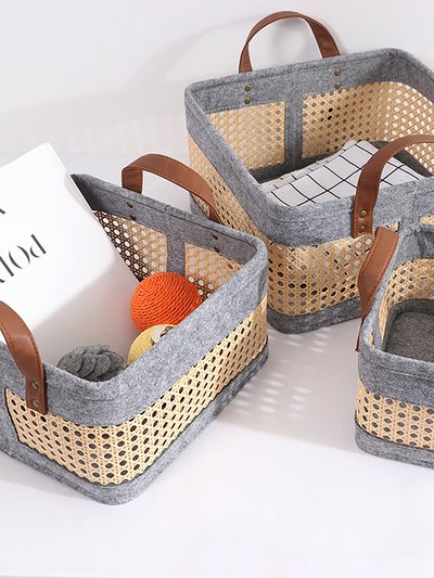 ELE Light & Decor Bohemian Storage Basket For Shelves Set Of 3 product
