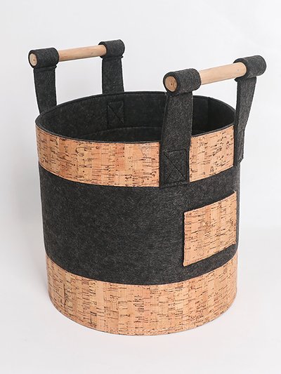 ELE Light & Decor Decorative Storage Basket Bins With Wood Handles Set Of 3 product