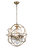 Eudora 4-Light Globe Hanging Chandelier With Crystal Accents Brushed Silver Champagne Finish