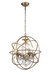 Eudora 4-Light Globe Hanging Chandelier With Crystal Accents Brushed Silver Champagne Finish