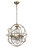 Eudora 4-Light Globe Hanging Chandelier With Crystal Accents Brushed Silver Champagne Finish