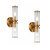 Hetty 2 Pack Modern 2-Light Brass Finish Wall Lamp 14" Clear Glass - Light Brass
