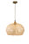 Lily 1-Light Beige Pendant Design Pendant Light With Dome Rattan Shade - Beige