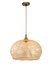 Lily 1-Light Beige Pendant Design Pendant Light With Dome Rattan Shade - Beige