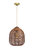 Luna 1-Light Brown Pendant Design Pendant Light With Rattan Shade - Brown