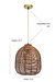 Luna 1-Light Brown Pendant Design Pendant Light With Rattan Shade