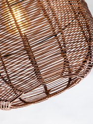 Luna 1-Light Brown Pendant Design Pendant Light With Rattan Shade