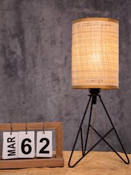 Mini Modern Table Lamp With Rattan Shade