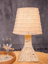 Modern Boho Rattan Table Lamp Woven Bedside Light