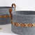 Modern Storage Basket With Faux Leather Handles Set Of 3