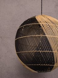 Natural Two-Tone Globe Basket Rattan Pendant Light