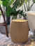 Outdoor/Indoor Wicker Storage Ottoman With Lid Boho Side Table - Tan