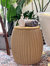 Outdoor/Indoor Wicker Storage Ottoman With Lid Boho Side Table