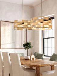 Plug In Wicker Rattan Natural Drum Pendant Light