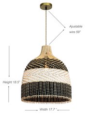 Rattan Black&White Pendant Light