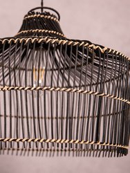 Rattan Boho Black Pendant Light